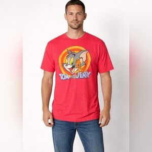 Red Tom and Jerry Graphic T-Shirt
